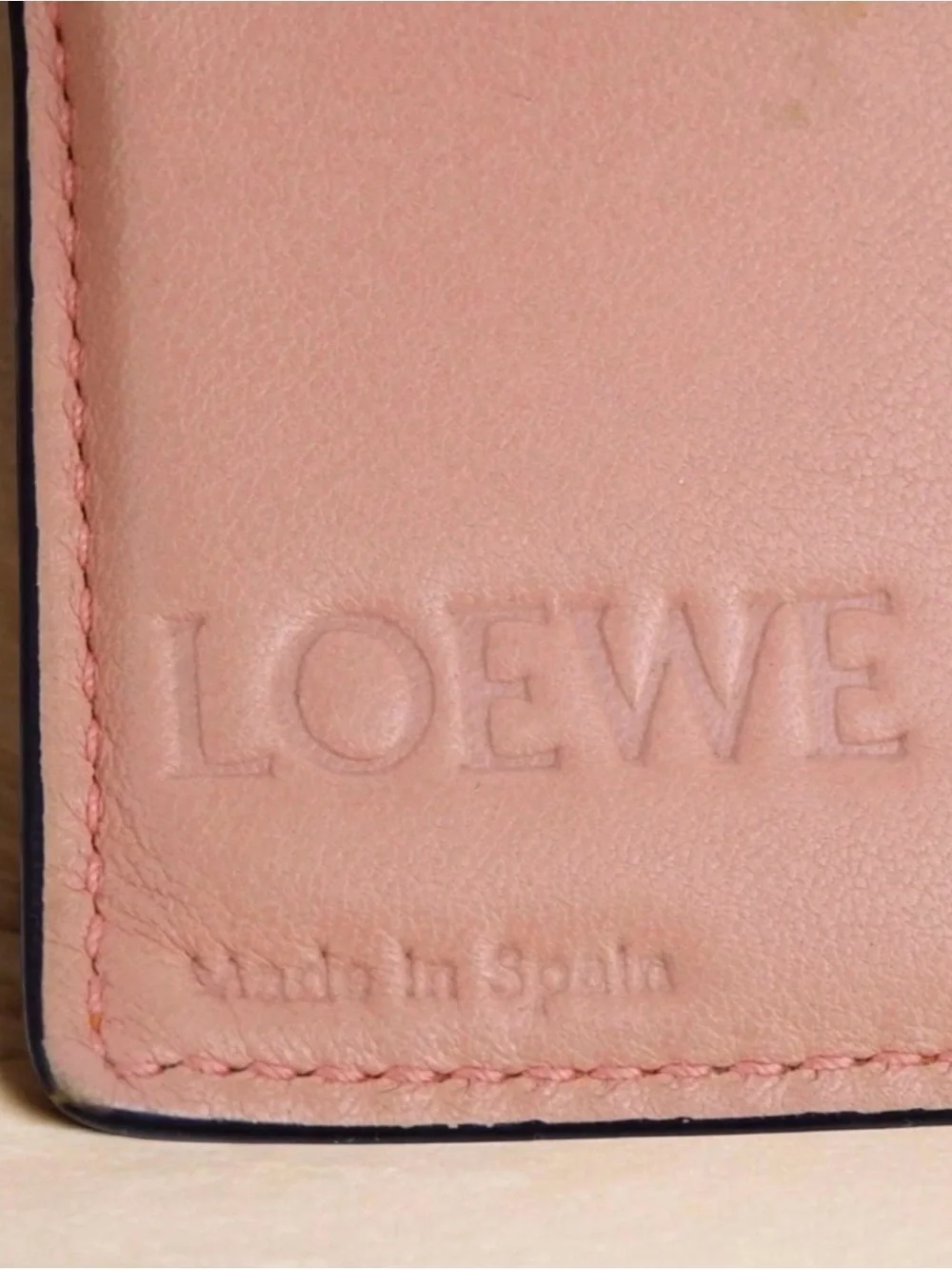 LOEWE Orange Bifold Card Holder with Anagram Strap